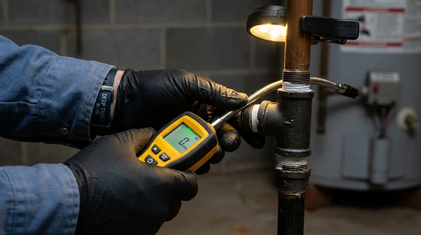 Gas leak detection with electronic sniffer by Johns Plumbing LLC in Moultrie