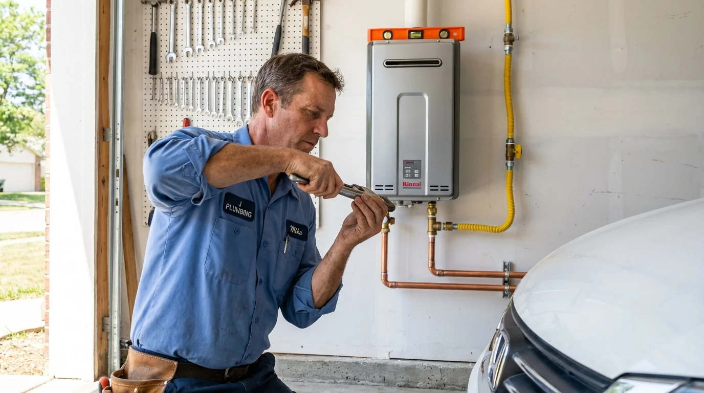 Tankless water heater installation by a Johns Plumbing LLC plumber in Moultrie